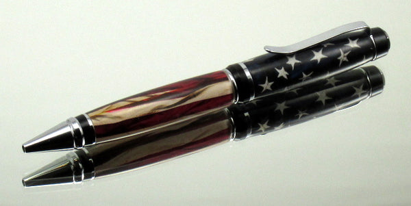 US Flag on Cigar Pen - Timber Creek Turnings