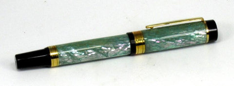Green Abalone on Rollerball Pen - Timber Creek Turnings