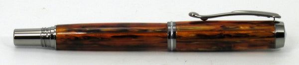 Orange & Black Streaks on Rollerball Pen - Timber Creek Turnings
