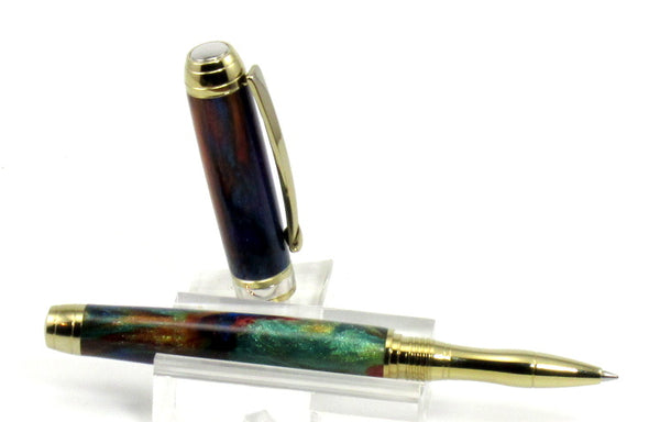 Shimmering Rainbow Colors on Rollerball Pen - Timber Creek Turnings
