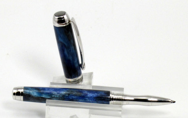 Smoky Blue Acrylic on Rollerball Pen - Timber Creek Turnings