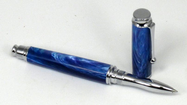 Shimmering Blues on Rollerball Pen - Timber Creek Turnings
