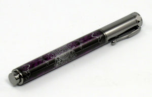 Purple & Silver Playing Card Rollerball Pen - Timber Creek Turnings